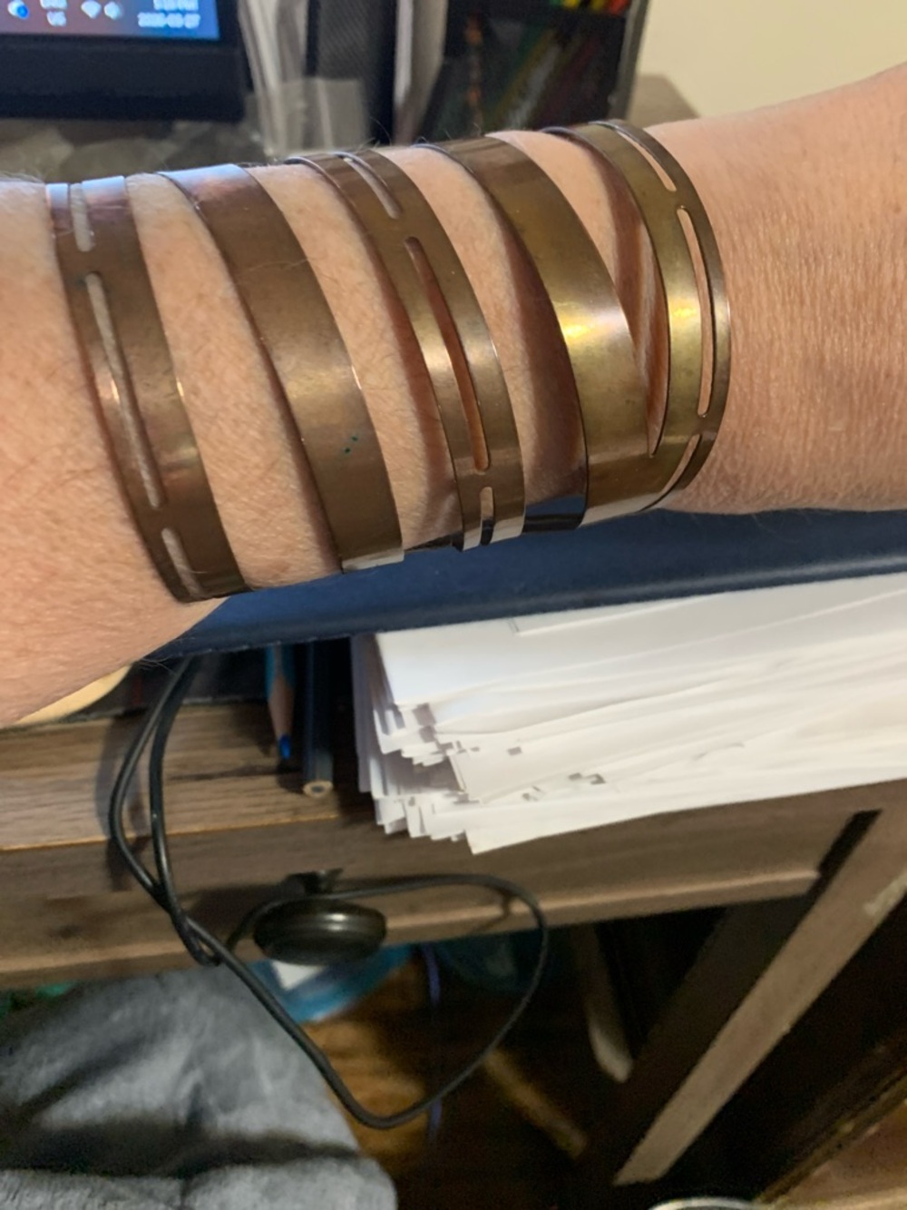 Vintage-Inspired Copper Tone Cuff Bracelet - Women